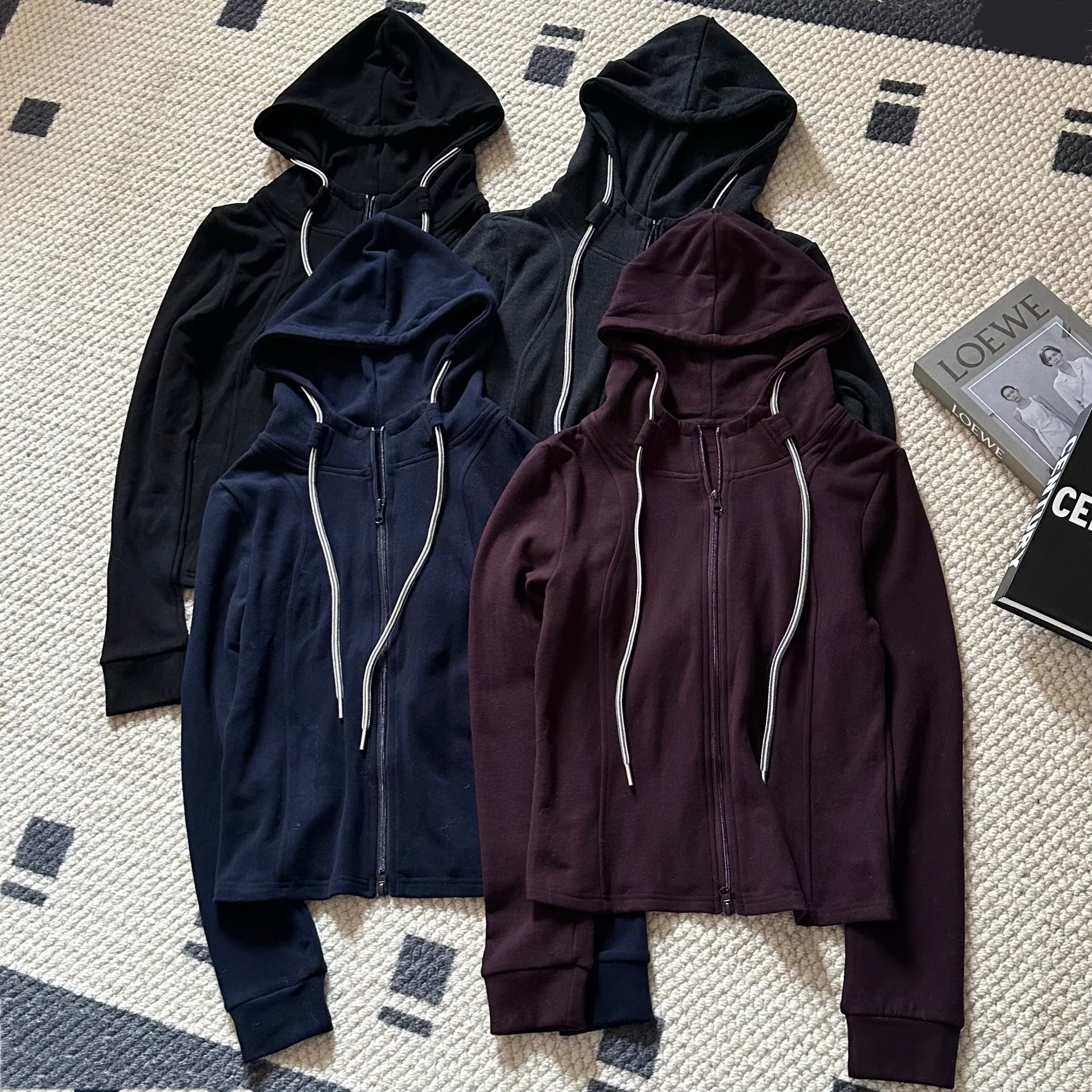 【米可家】秋冬双面德绒软糯显瘦抽绳款连帽上衣25157