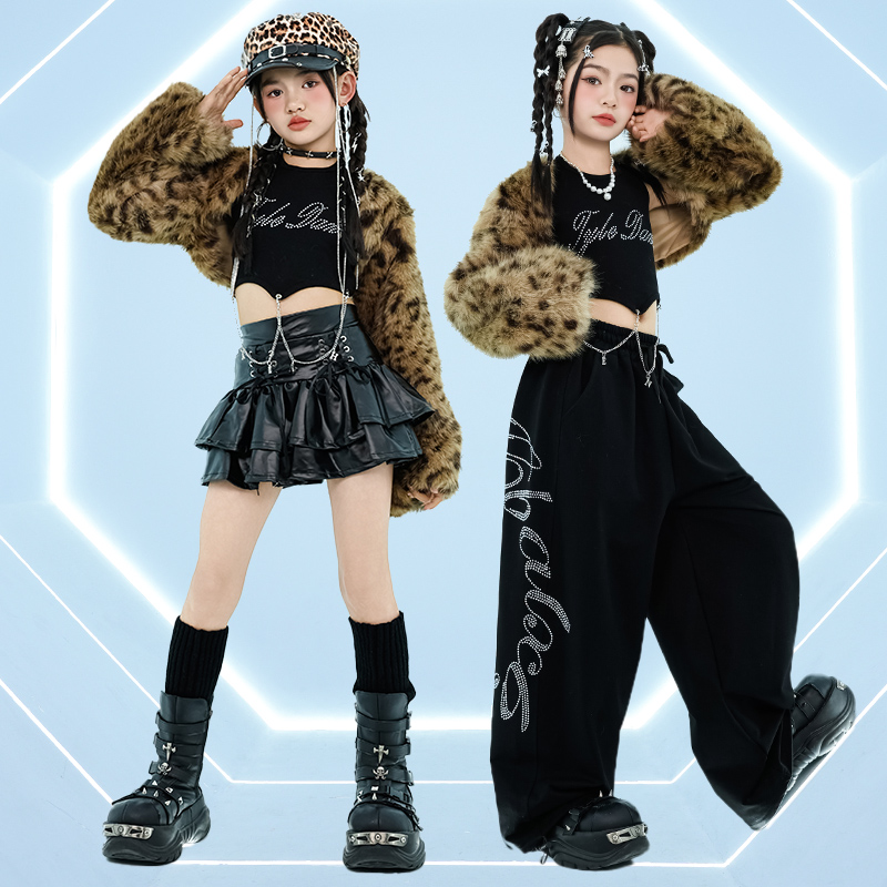 女童潮酷嘻哈爵士舞表演服儿童洋气时尚宽松中大童韩版时髦秋季