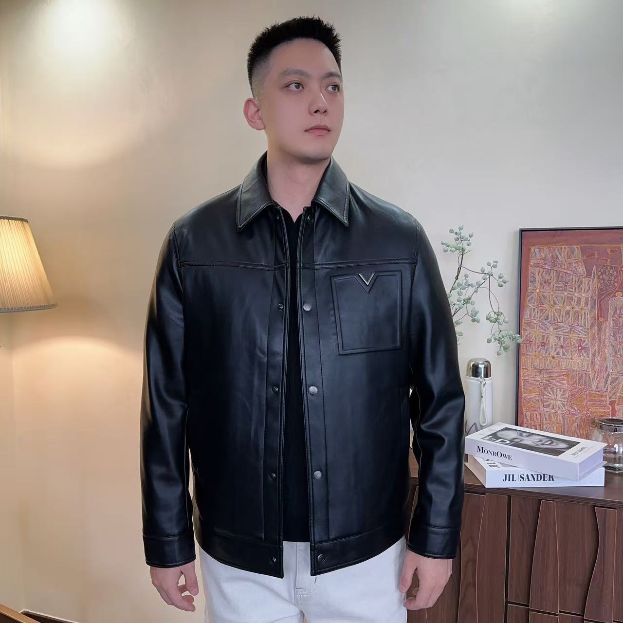 【嵿奢鹅绒皮衣】冬季男士轻奢高品质白鹅绒柔软羽绒皮衣