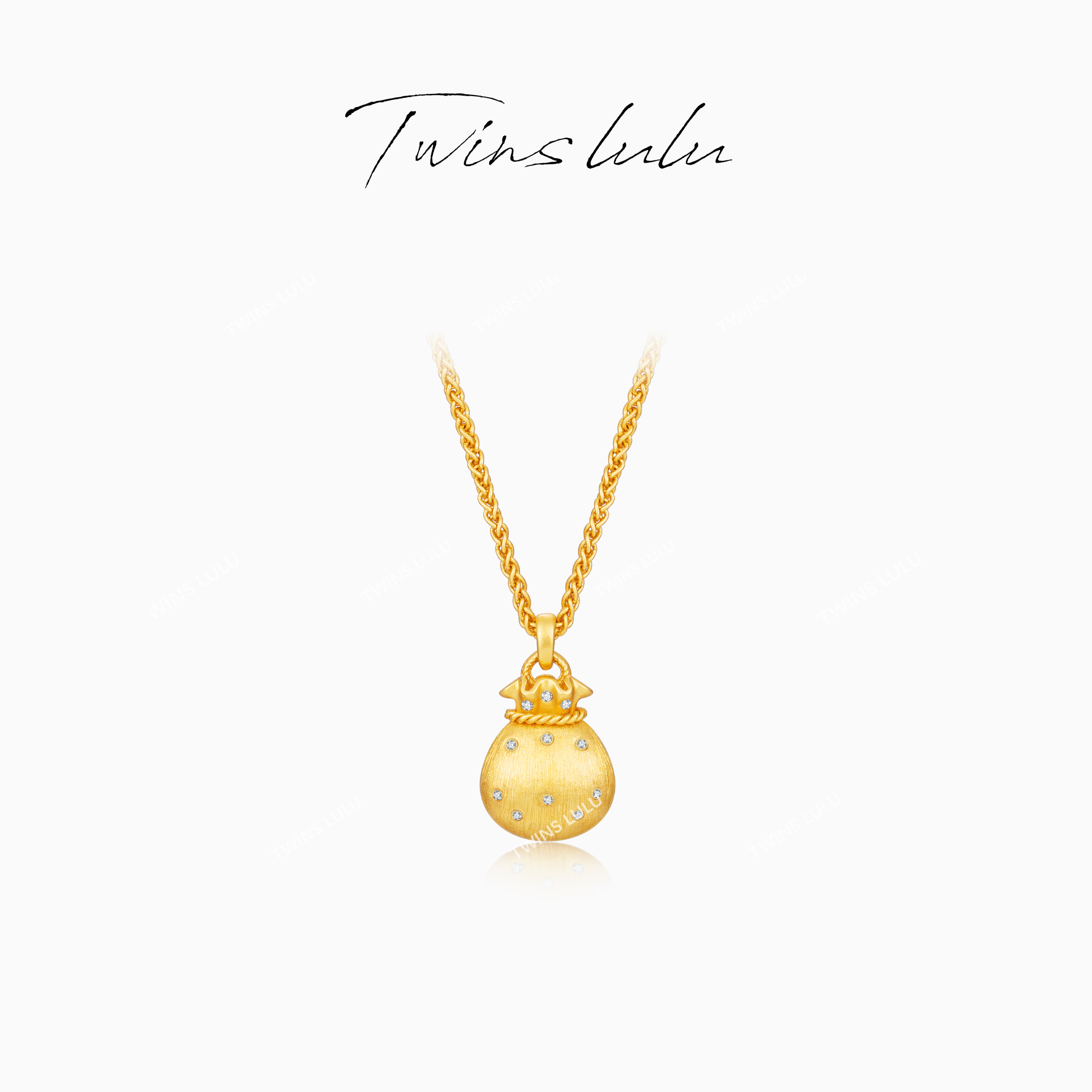 TWINS LULU 镀K金 轻奢国潮高级新中式古法工艺福袋项链TSJ8969