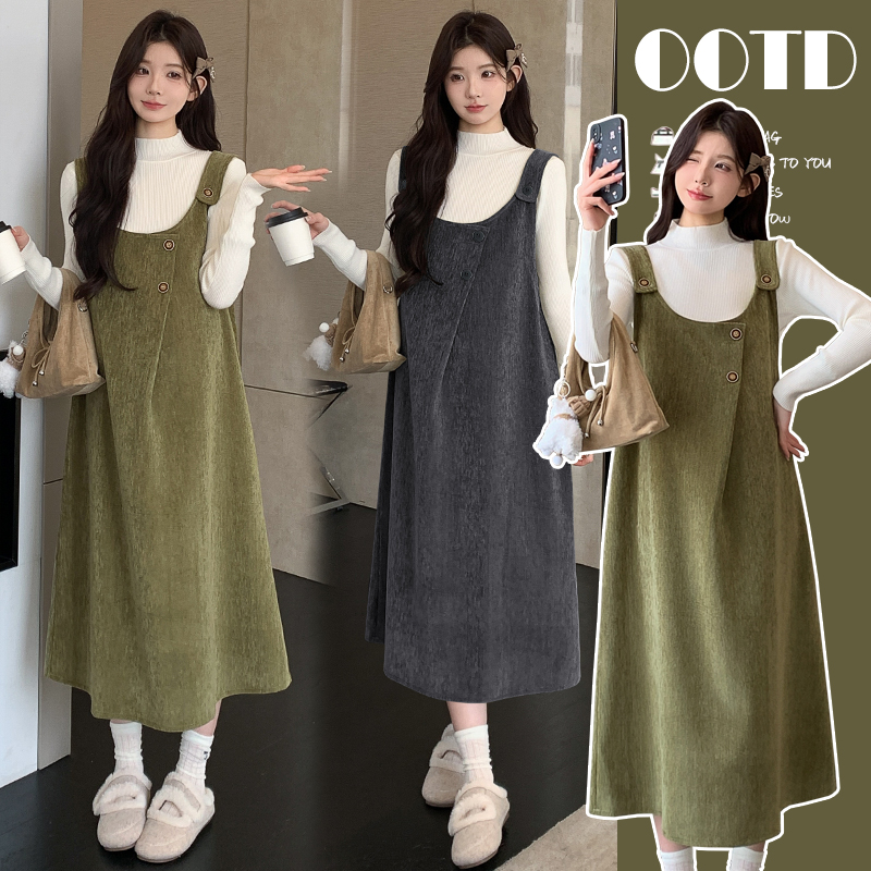 孕妇套装2025秋冬季新款洋气减龄穿搭加厚毛衣背心裙显瘦两件套