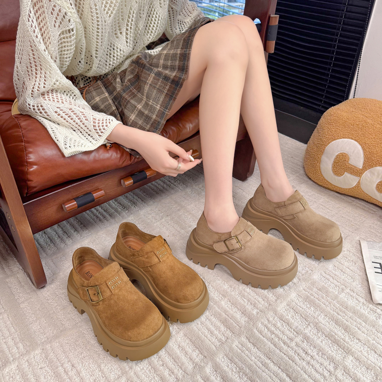 简约风勃肯鞋全包2025秋季新款爆款厚底增高百搭复古休闲单鞋子女