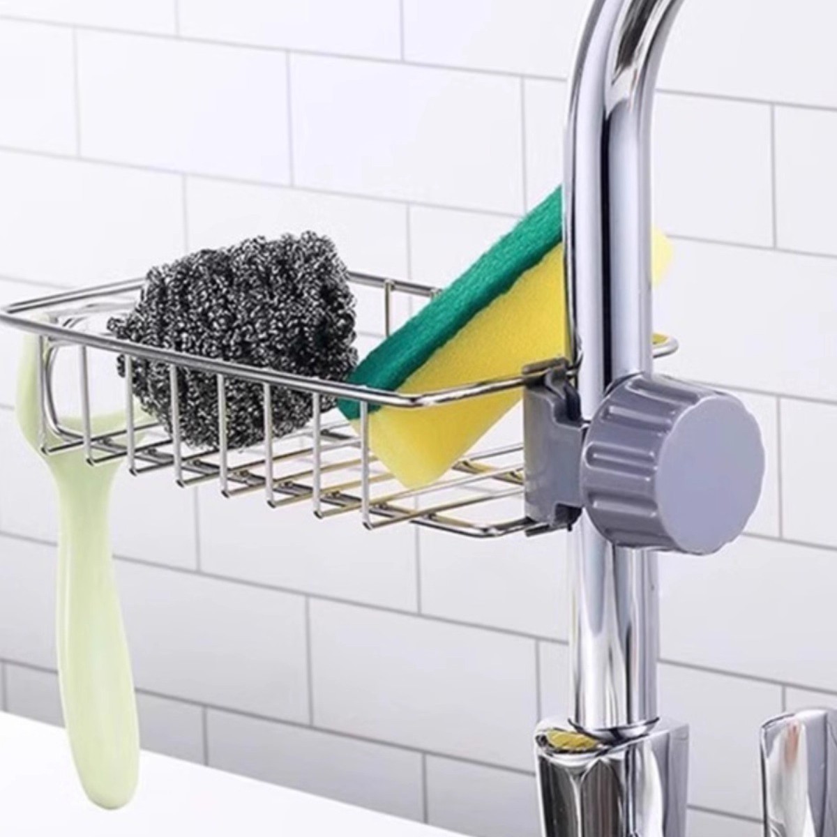 水龙头卫生间放置沥水收纳架子厨房水池放抹布多功能免打孔置物架