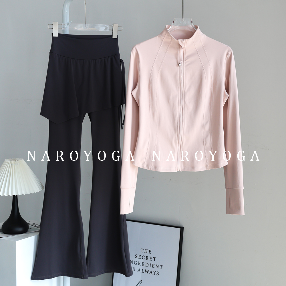 跑步运动套装女晨跑服时尚秋冬户外骑行羽毛球锻炼专业健身瑜伽服