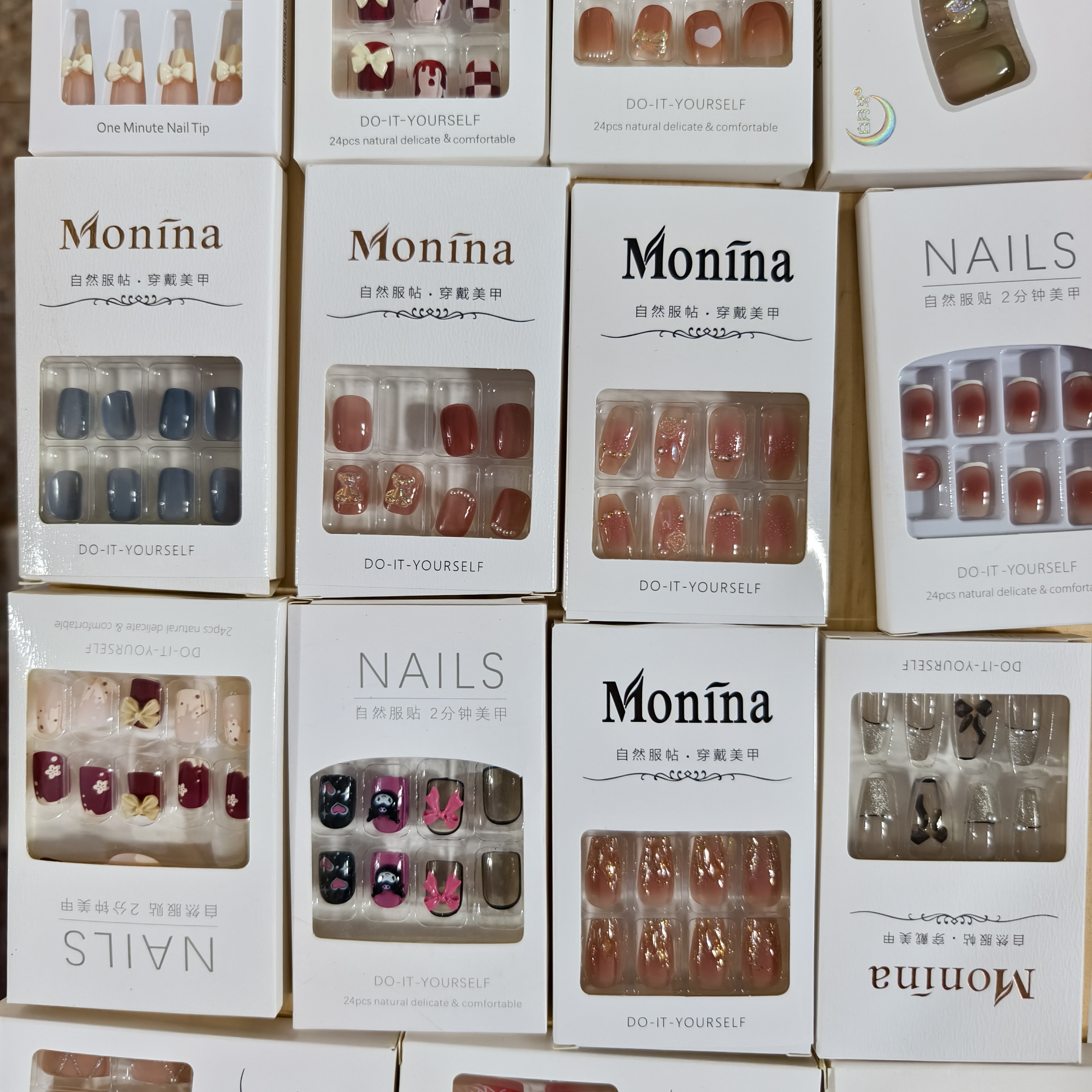 高级感ins风穿戴甲短款贴片美甲显白可爱学生成品甲片