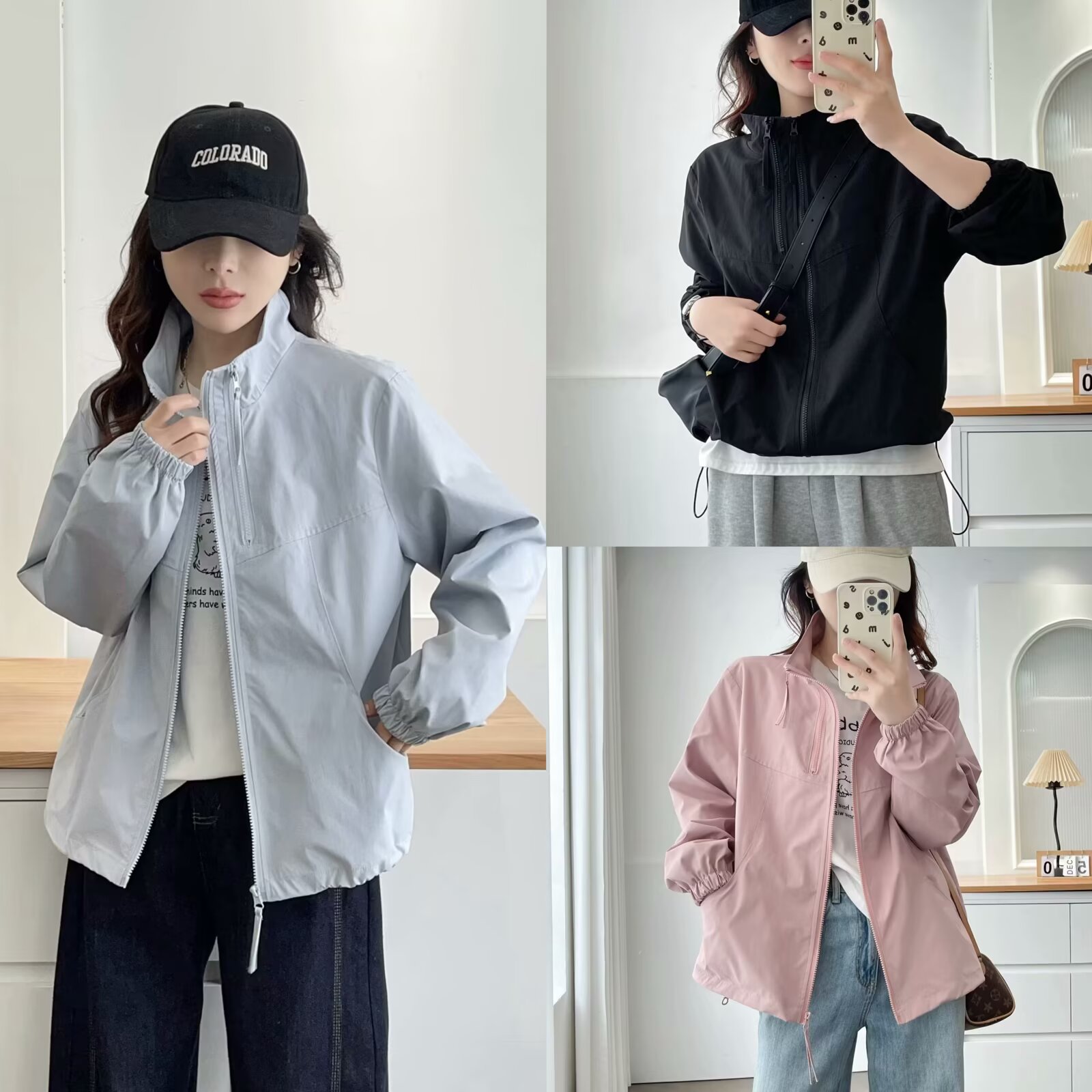 大码女装 胸116-140 立领冲锋衣外套2192#