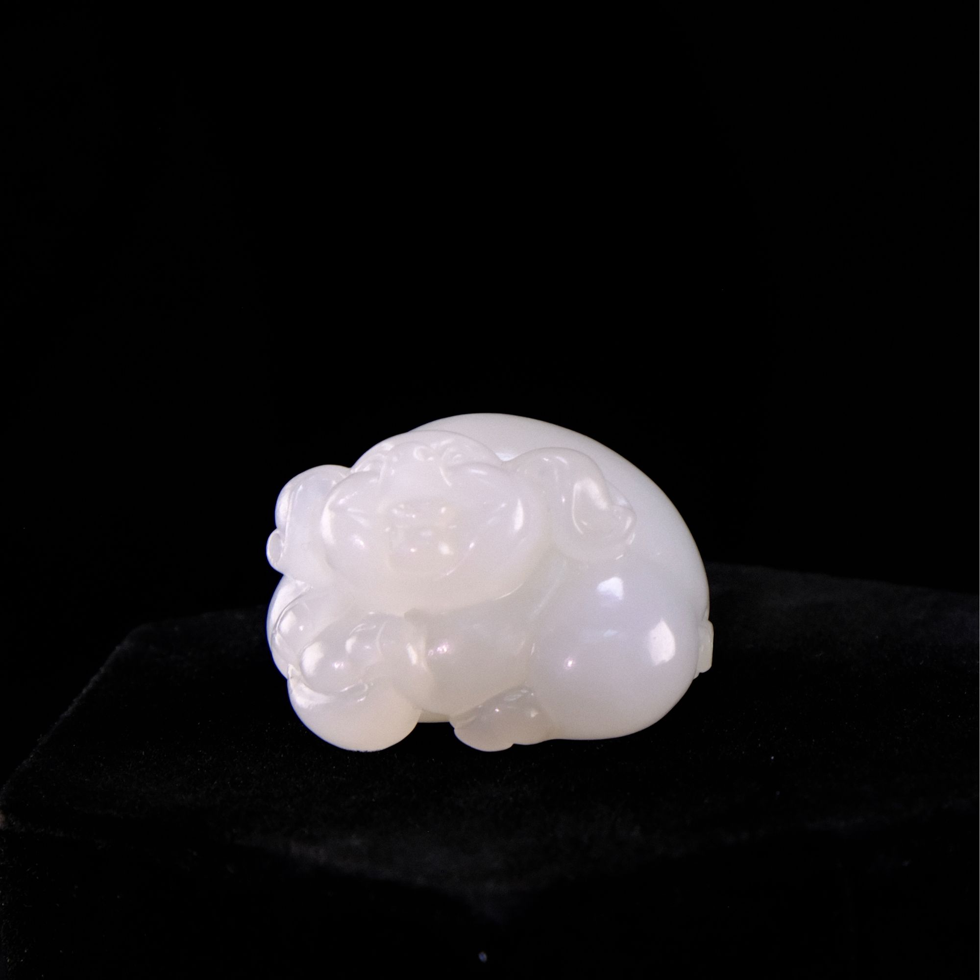 福璐百泽和田玉白玉福宝小猪