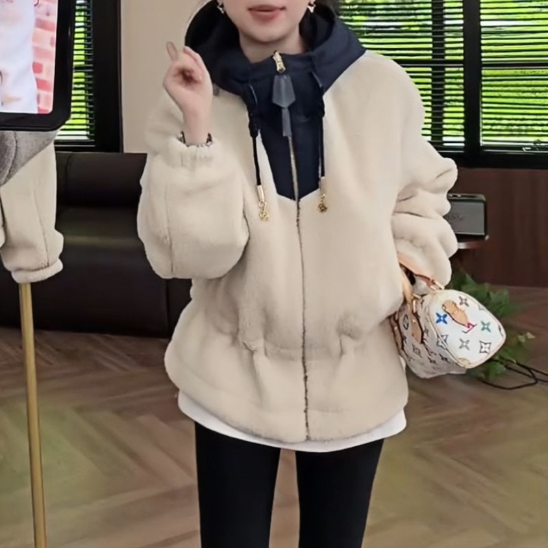 香朵儿【圣诞滑雪系列】两面穿羊羔绒棉服外套女秋冬季加厚保暖棉衣