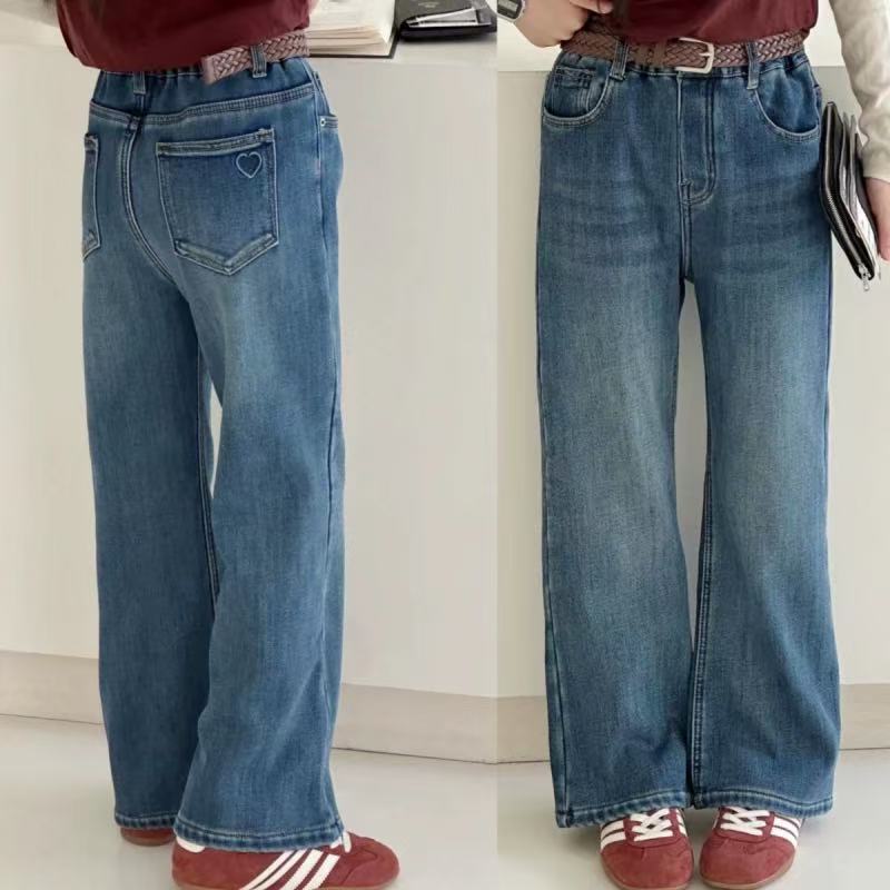 女童裤子冬款加绒加厚修身微喇叭裤中大童洋气时髦冬季学生版裤子