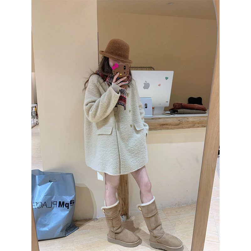 秋冬小个子时尚洋气休闲长袖上衣高级感长袖外套高腰半身裙套装女