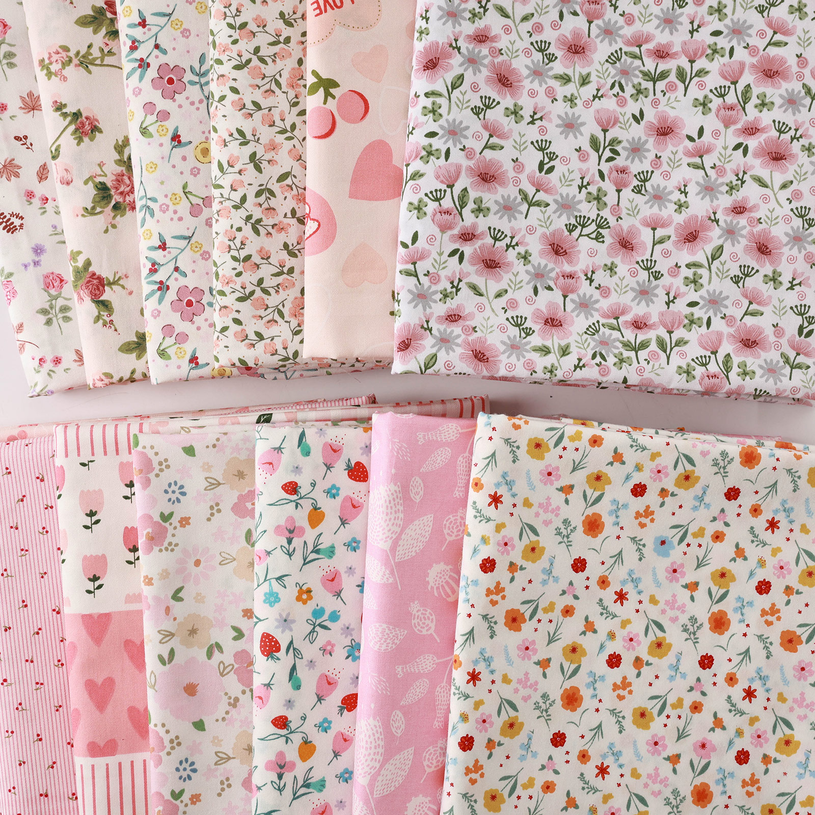 纯棉斜纹碎花布料田园风布连衣裙半身裙衣服diy手工印花全棉面料