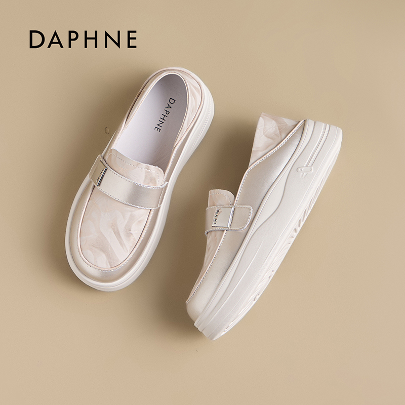 达芙妮一脚蹬小白鞋女2025年秋季新款休闲百搭外穿板鞋懒人运动鞋