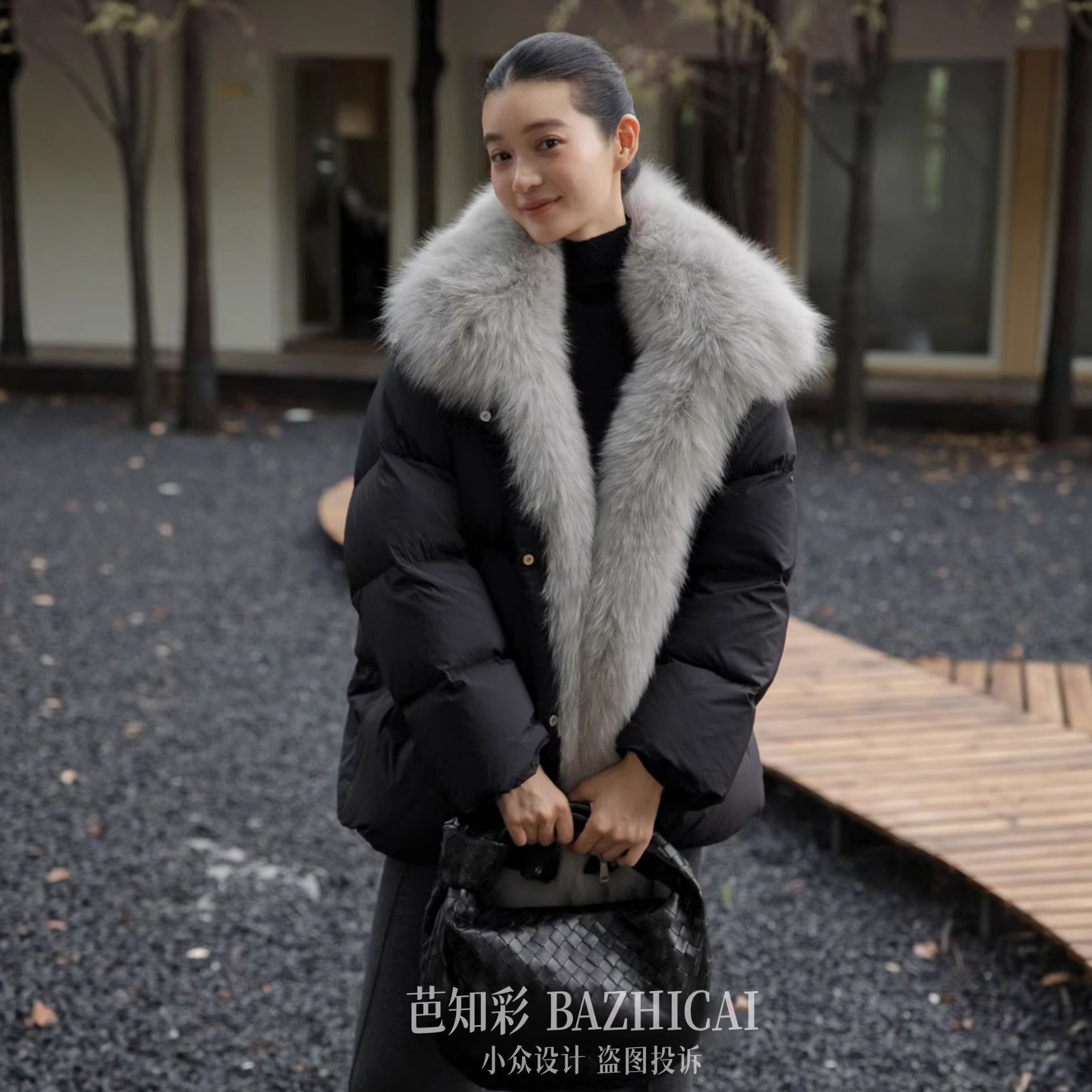 巨暖丨新国标中长款过膝超大银狐毛领短外套女4245