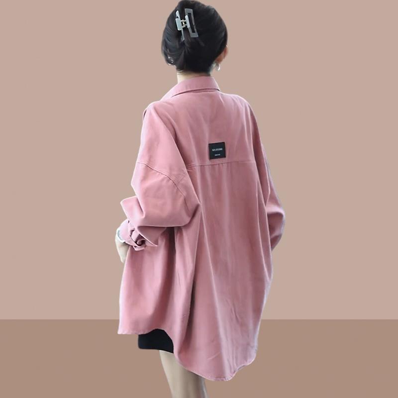 牛仔衬衫外套女春秋2025新款爆款百搭中长款上衣宽松休闲叠穿衬衣