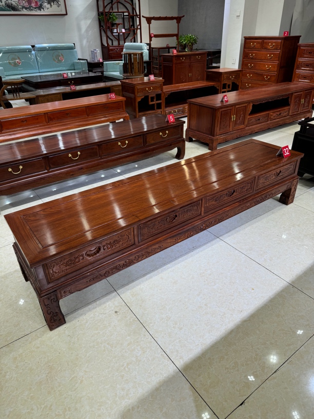 刺猬紫檀红木电视柜中式客厅花梨木实木电视柜储物柜电视机柜家具