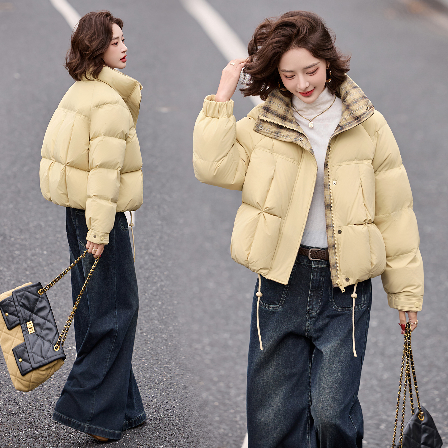 面包服女2025冬季新款女装时尚休闲泡芙羽绒服女款40-50岁妈妈款