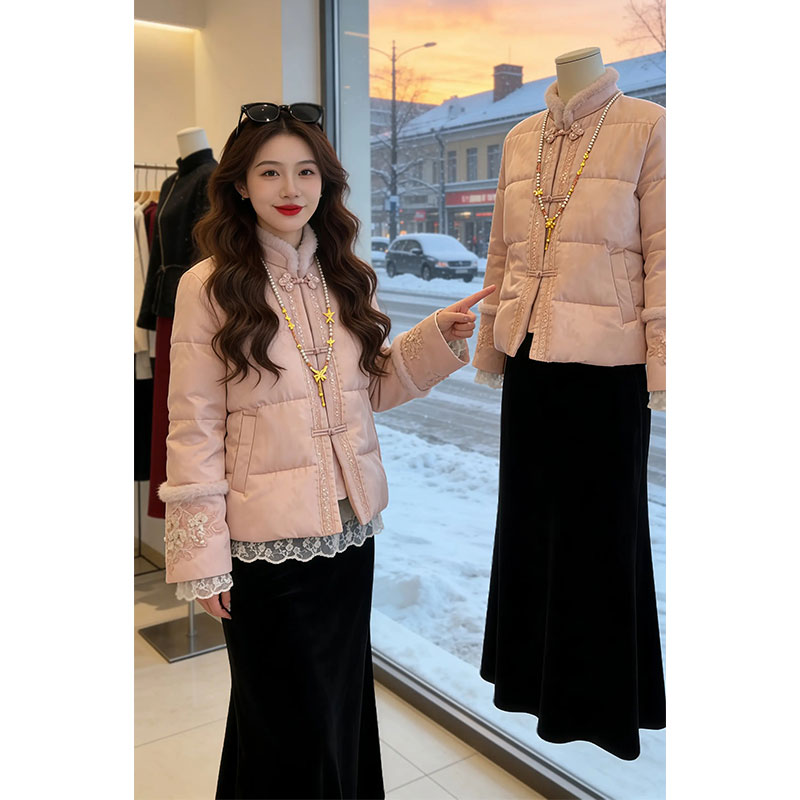 兹伊翰【冬韵繁花】2026冬季新款新中式国风棉服女爆款百搭时尚棉衣