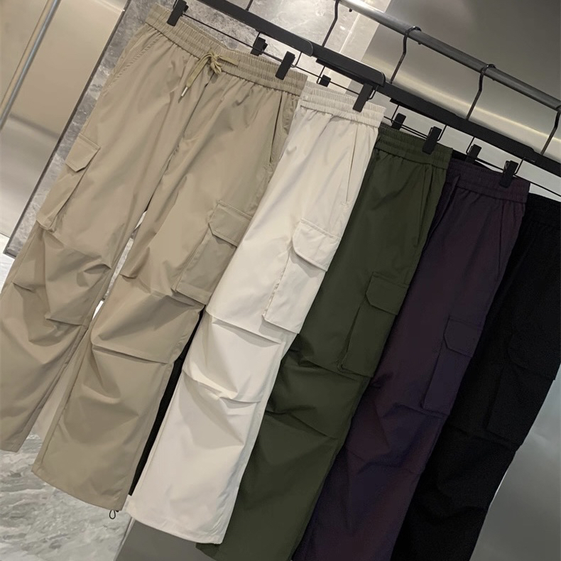 美式休闲工装伞兵裤直筒束脚松紧腰长裤春秋户外徒步登山运动裤潮