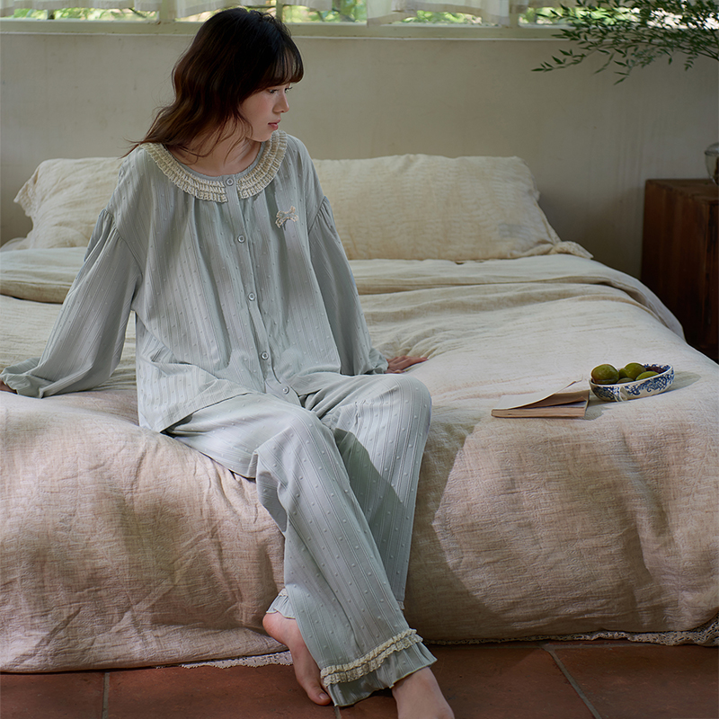 思莉太太秋季睡衣女款爆款2025新款长袖长裤纯棉甜美学生居家套装