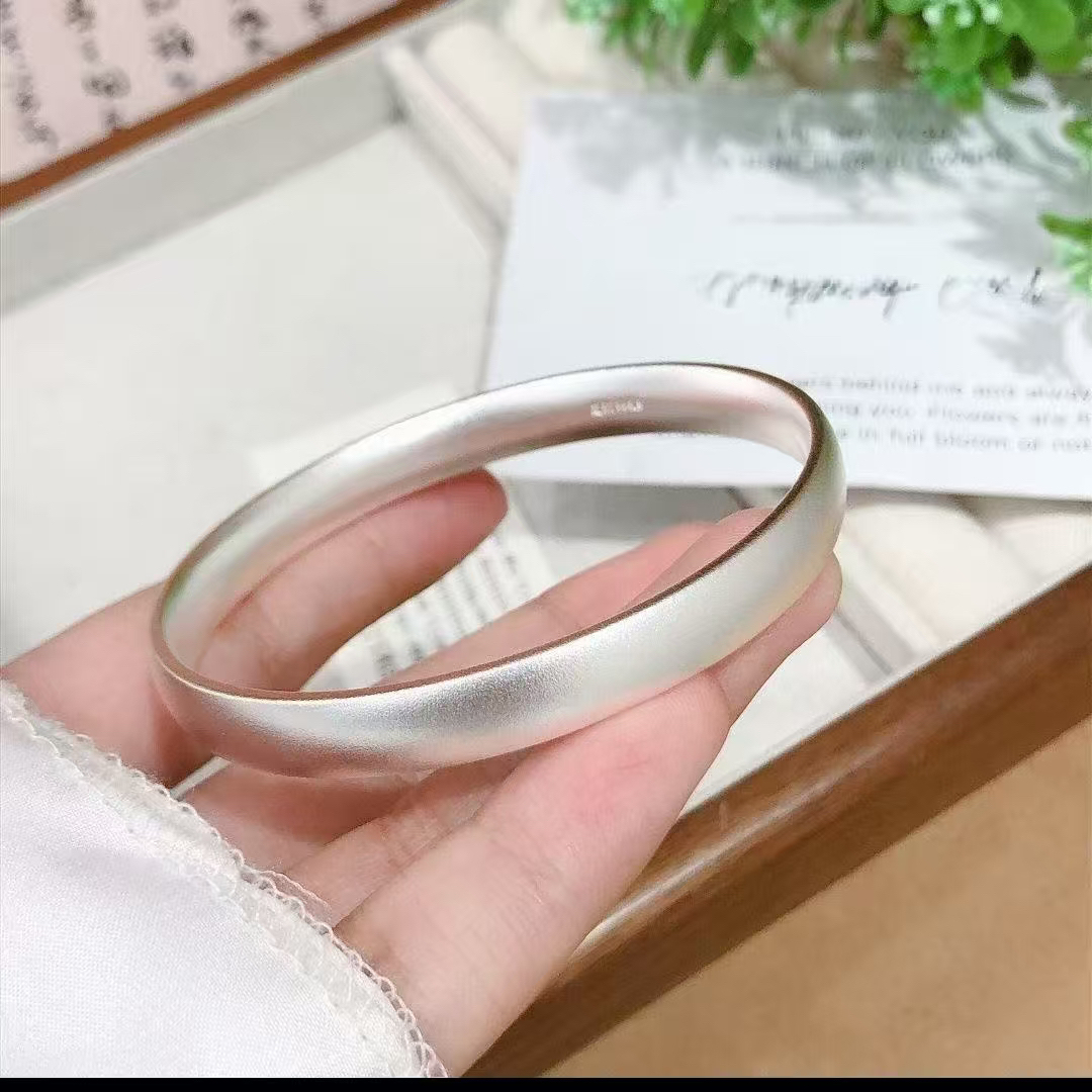 湘云 足银手镯 古法泥鳅背闭口手镯实心经典传承银镯母亲节礼物