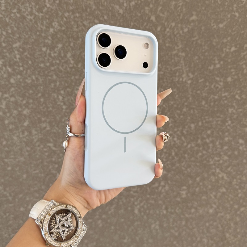 极简细圈适用于苹果17promax手机壳液态硅胶磁吸Air纯色16全包15