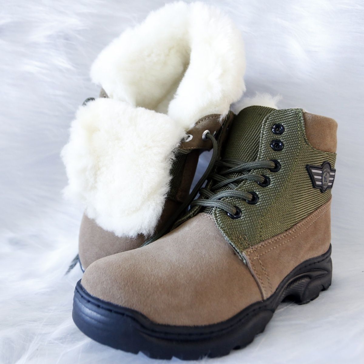 冬季羊毛防寒靴东北老式大头棉鞋男户外雪地靴劳保鞋加厚保暖棉靴