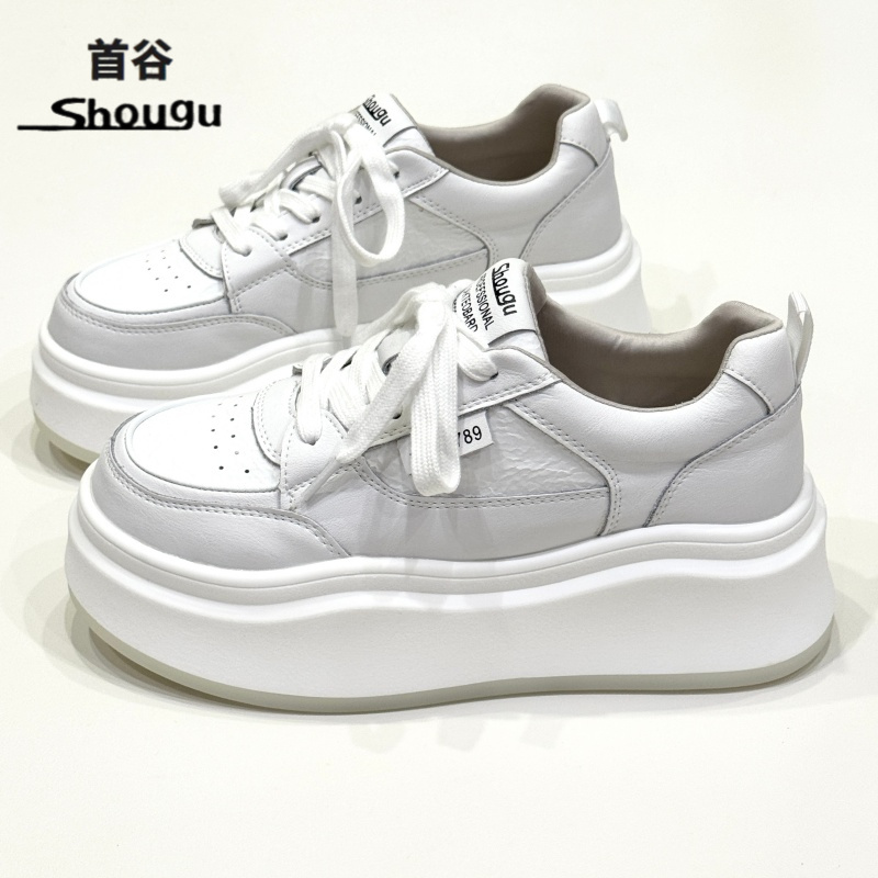 shougu/首谷小香风松糕厚底小白鞋女款2025新款增高运动休闲板鞋