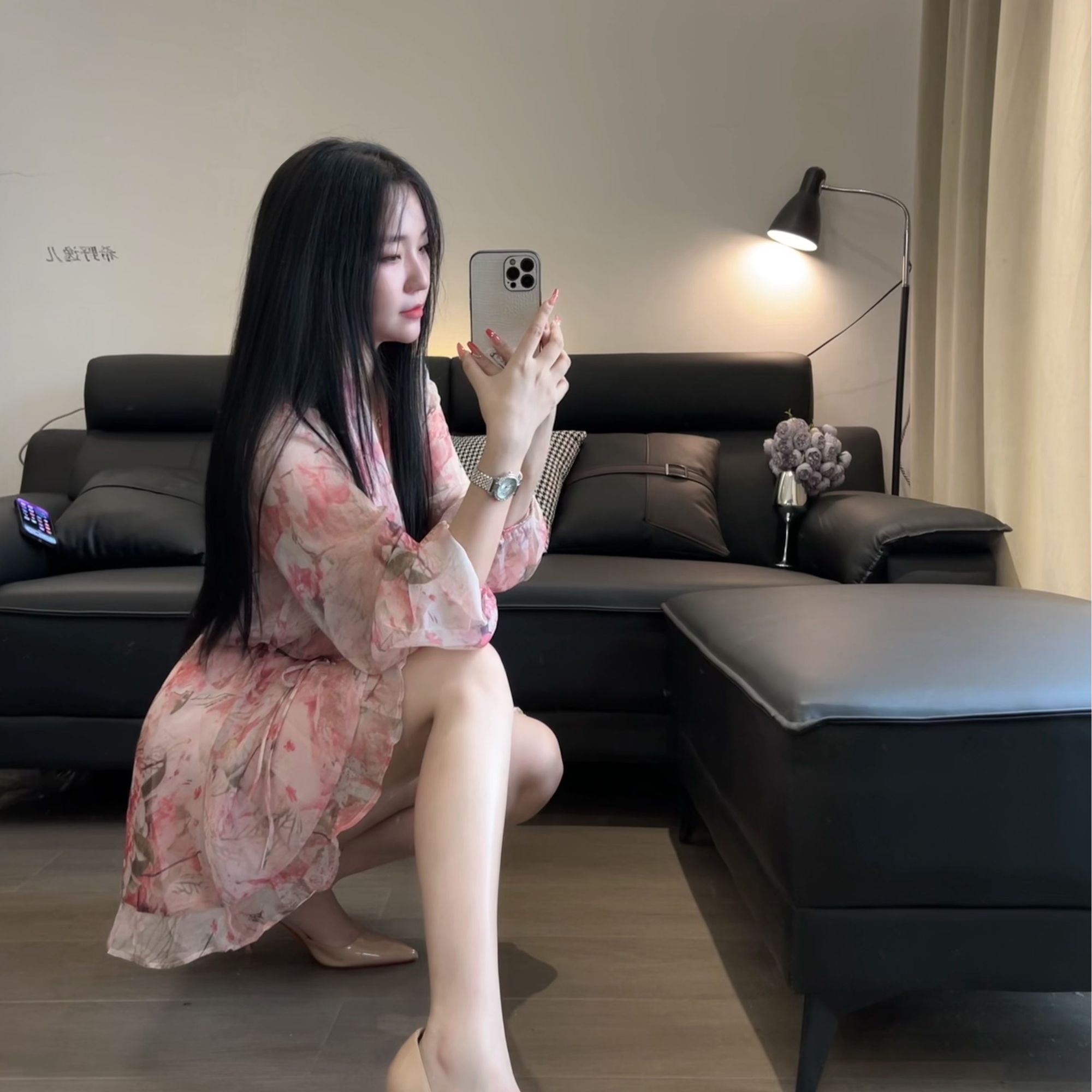 2025新款【碎樱河畔 花仙子】抽绳气质碎花雪纺连衣裙配打底裤