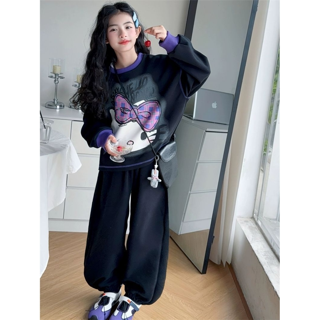 女童秋装卫衣套装春秋款女孩中大童时髦网红洋气秋季时尚两件套潮