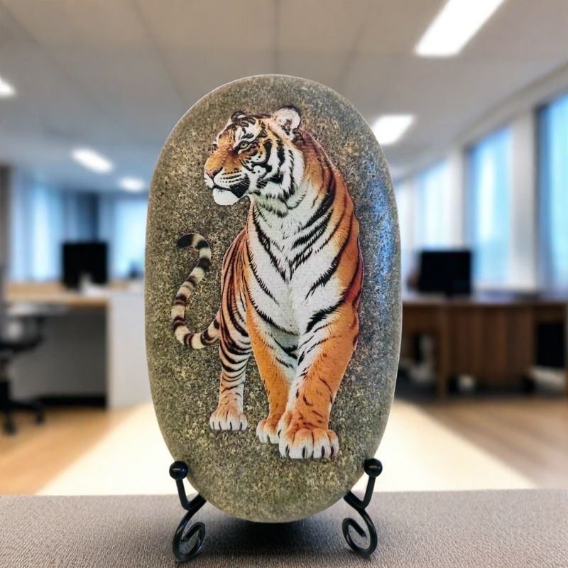 石头画室内办公室入门摆件年轻人酒柜全套新中式客厅家和万事兴