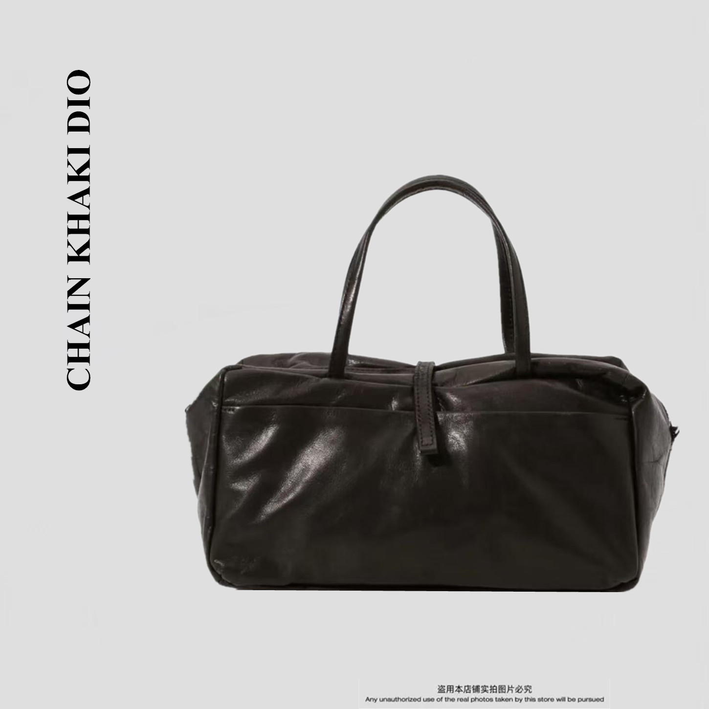 里外全羊皮包单肩款编织斜挎包真皮波士顿包包拉链做旧单根极简风