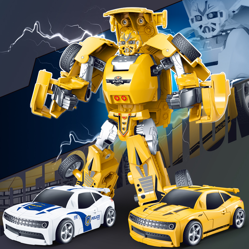 儿童益智玩具汽车宝宝变形机器人惯性车男孩跑车战警战士赛车模型