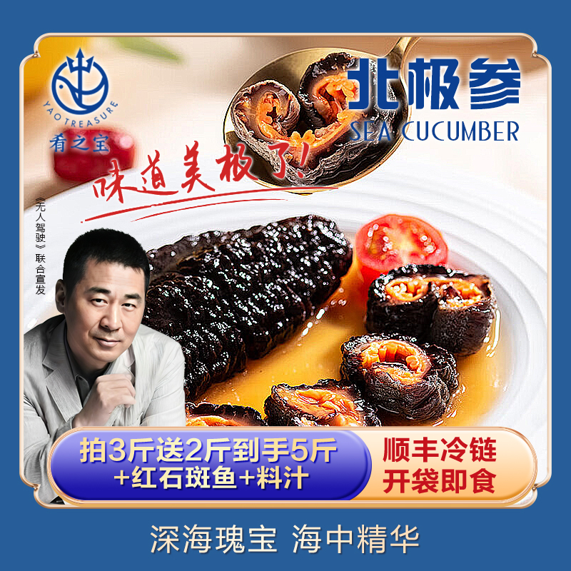 【拍3斤送2斤】到手5斤 不挂冰天然鲜食海参加拿大进口免泡发免蒸煮