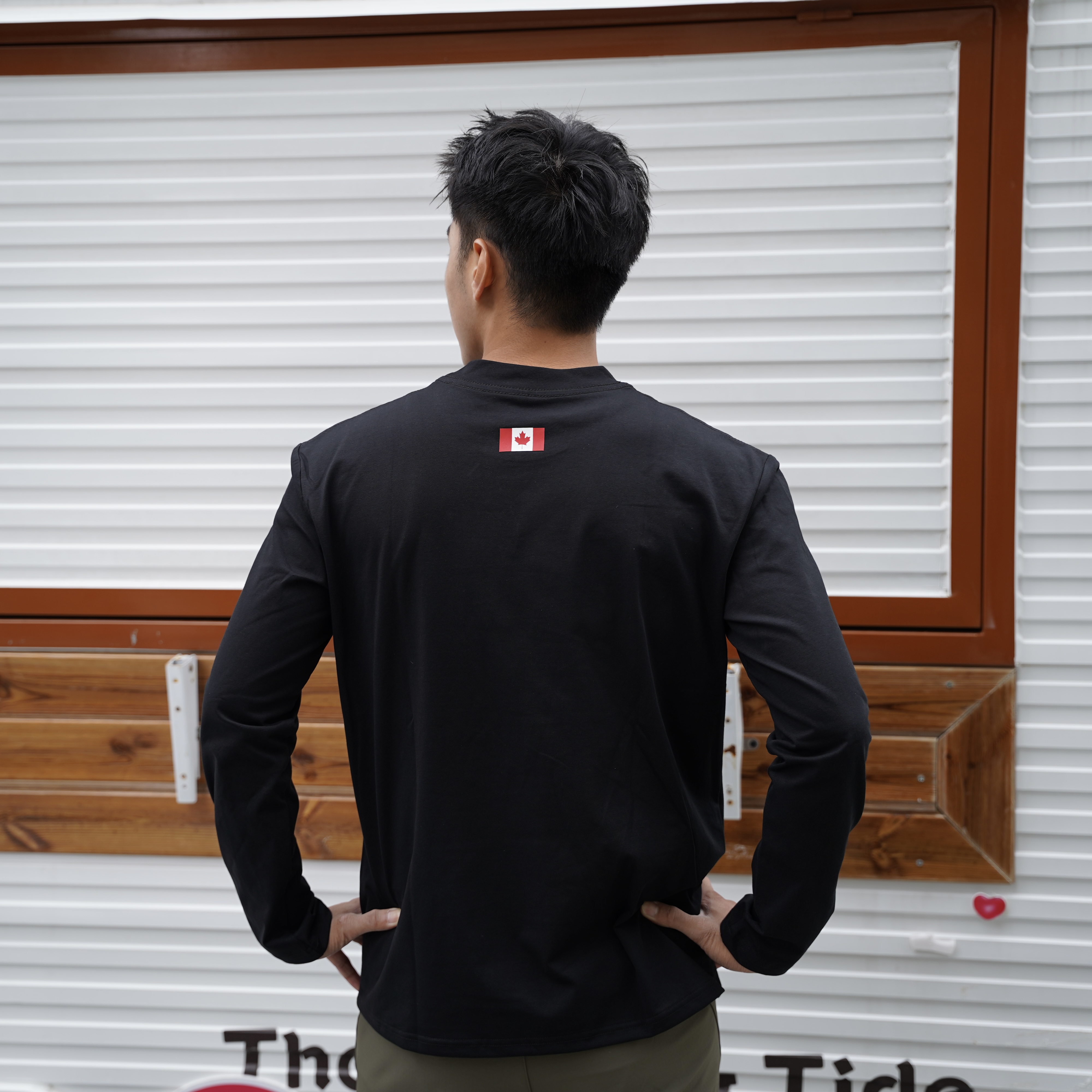 SYJ秋季美式运动长袖枫叶健身T恤百搭打底衫吸汗正肩显壮型男潮