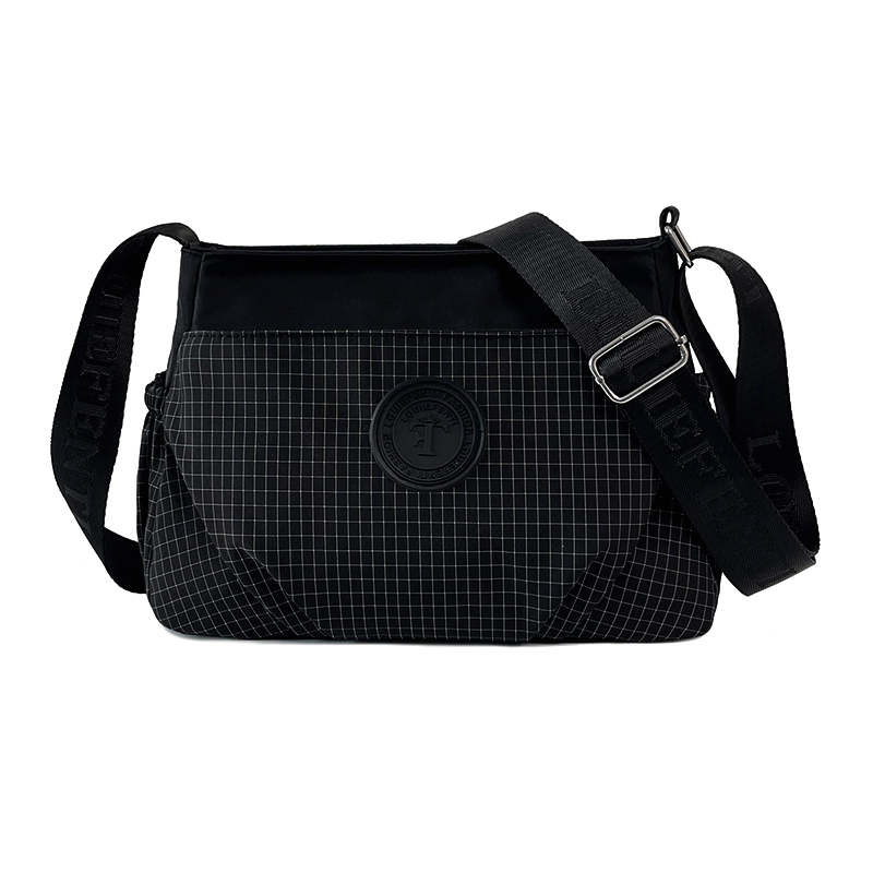 新款格子单肩包多口袋款女包复古斜挎包户外邮差包港风中老