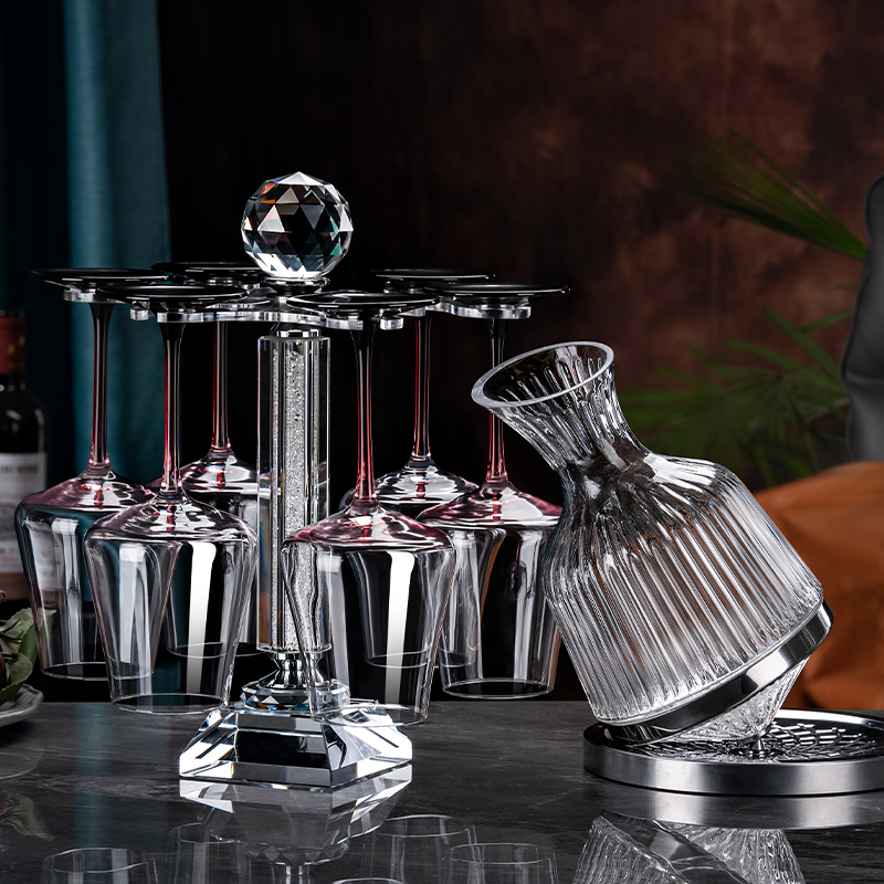 高档水晶玻璃红酒杯醒酒器套装家用轻奢高级感勃艮第葡萄酒高脚杯