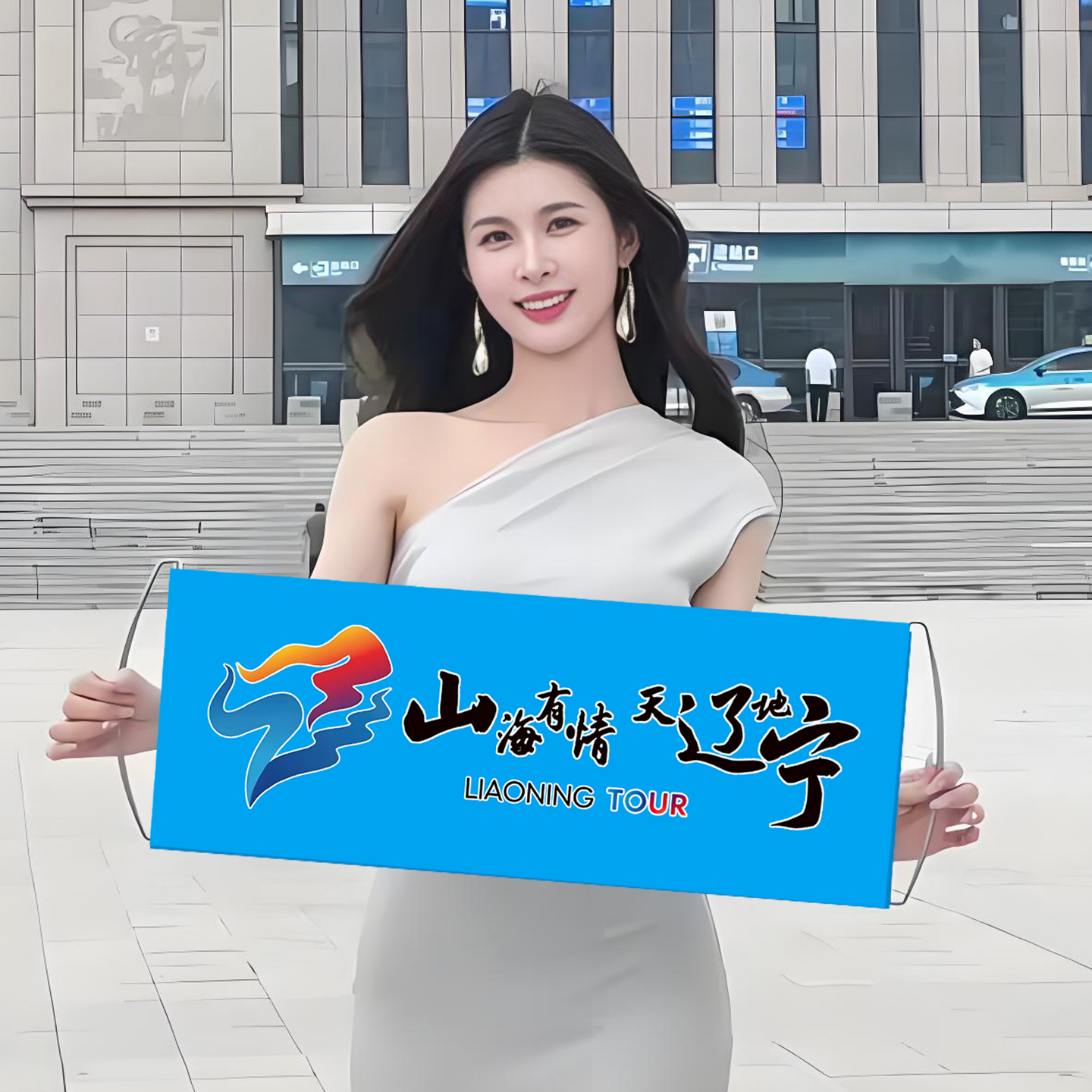 辽宁文旅山海有情天辽地宁条幅手拉旗旅游宣传自动伸缩手幅横幅