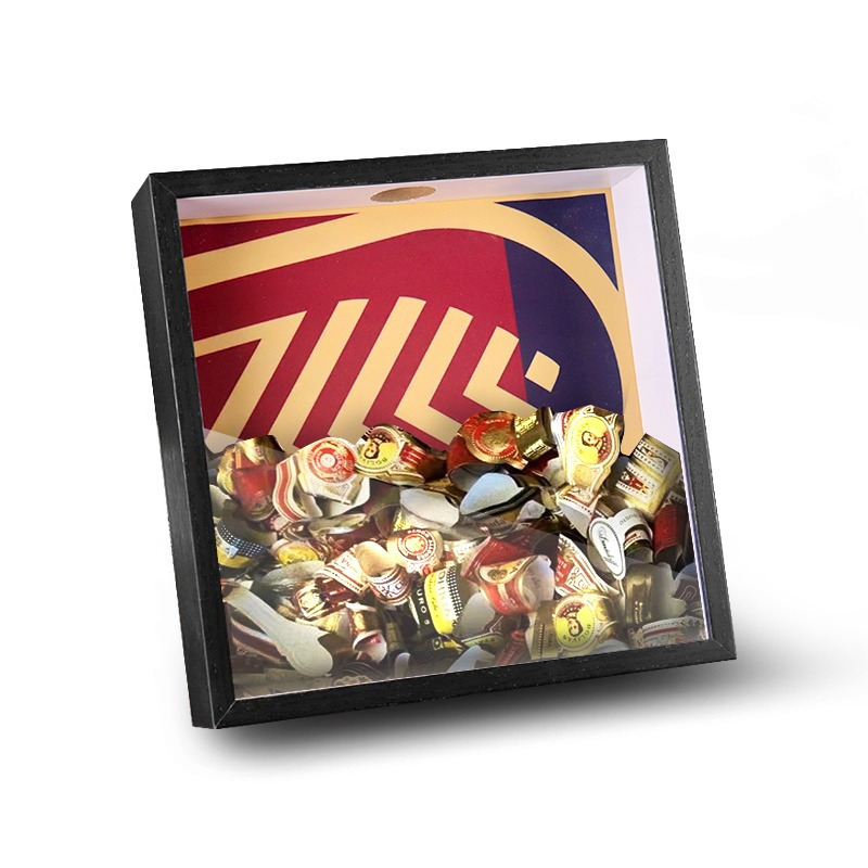 方形雪茄标签收纳盒收纳框展示框雪茄标相框古巴高希霸标收集收藏