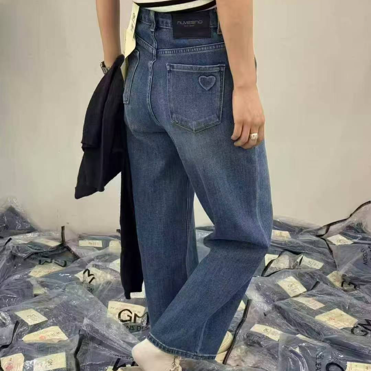 秋季柔软百搭四面弹天丝棉显瘦直筒牛仔裤裤子女06813