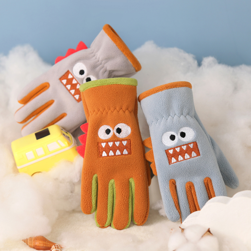 儿童手套秋冬季加绒保暖防风防寒小学生男童女童上学玩雪加厚骑车