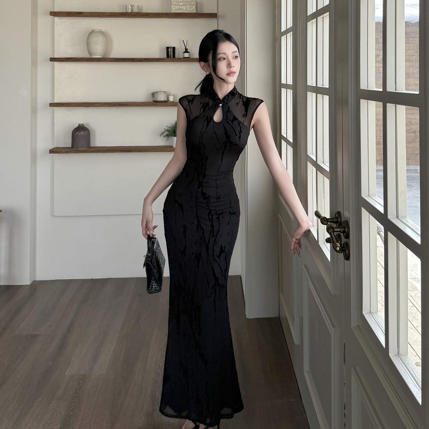 运补6-8r 高级感新中式显瘦时尚高腰旗袍2025夏季气质连衣裙