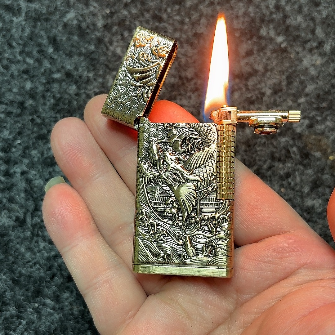 顶部加油打火机 侧滑轮老式煤油打火机 长续航待机打火机 包邮