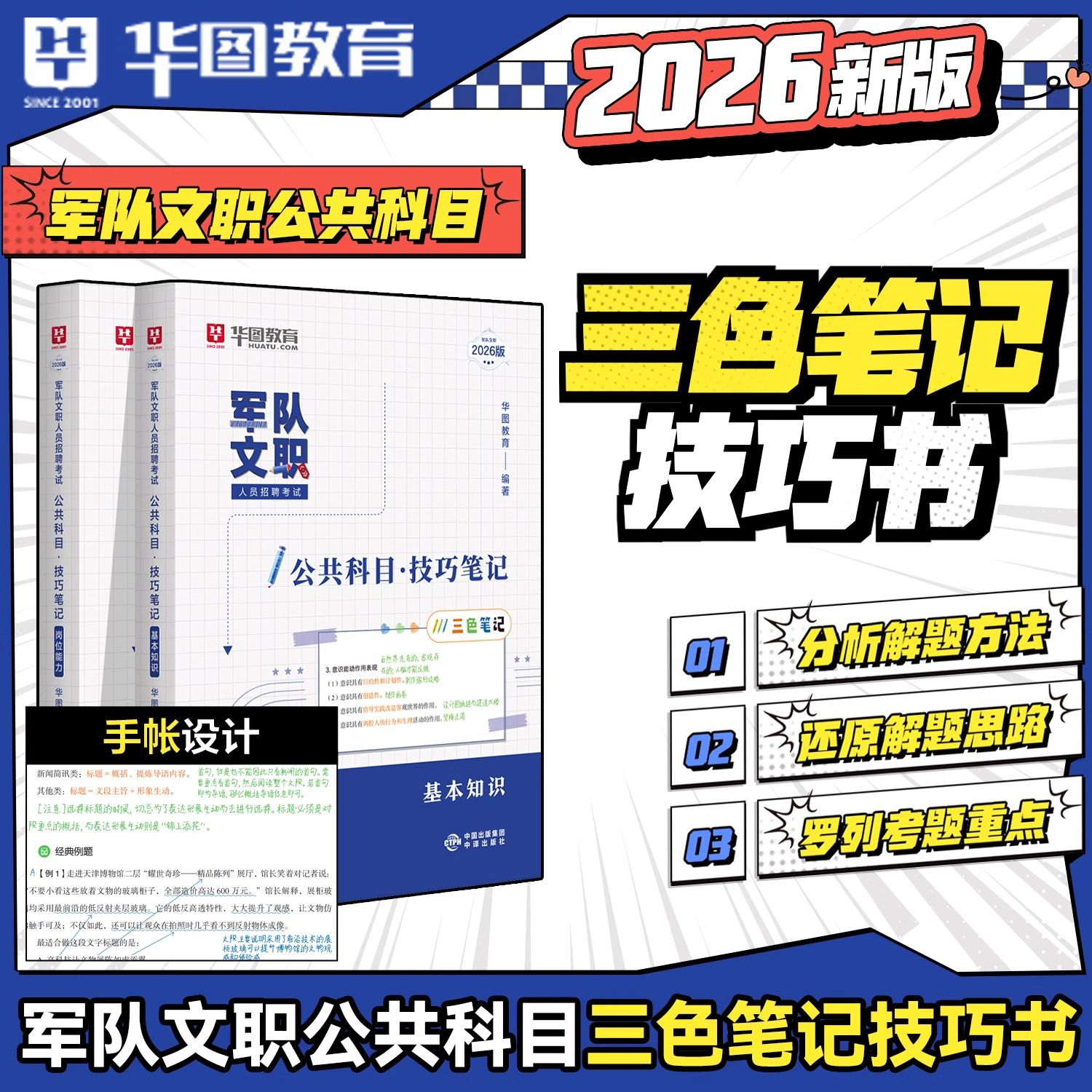 26军队文职考试技巧三色笔记公共科目军队文职考试复习资料知识点