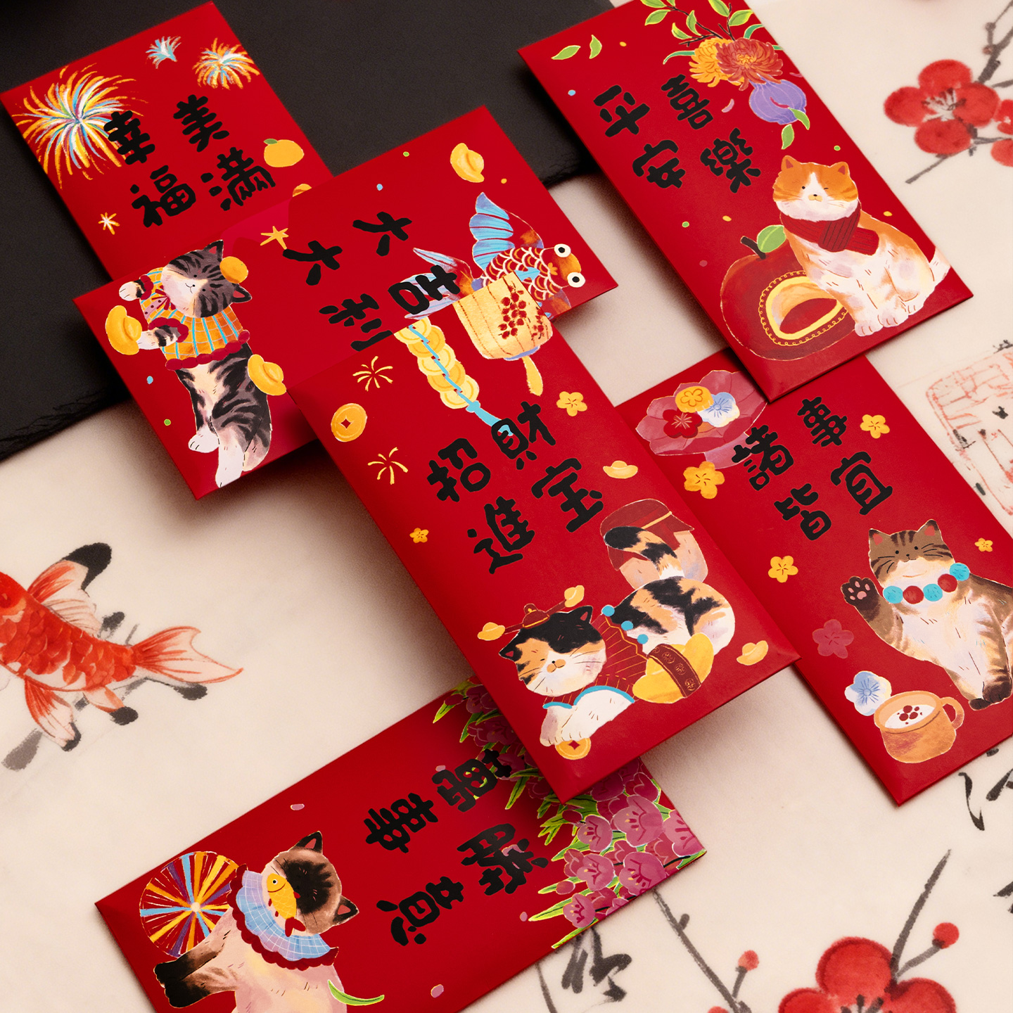 2026新年红包春节可爱卡通猫咪袋红包袋创意儿童过年利是封压岁包