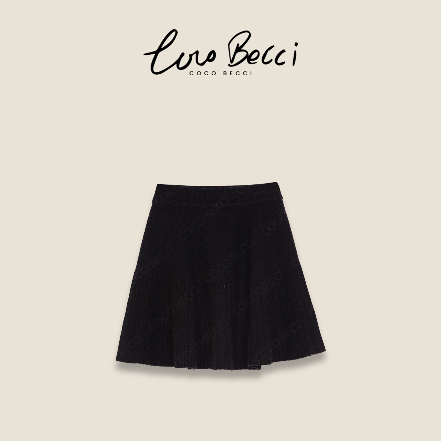 COCO BECCI【针织百褶裙】绵羊毛兔毛气质休闲百搭半裙CFLJD371109