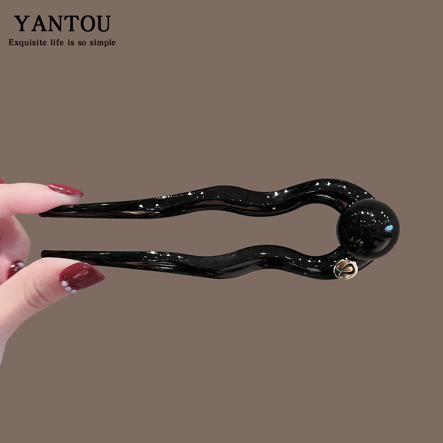 丸子头盘发神器复古U型发簪高级感插梳簪子后脑勺盘发钗气质发夹