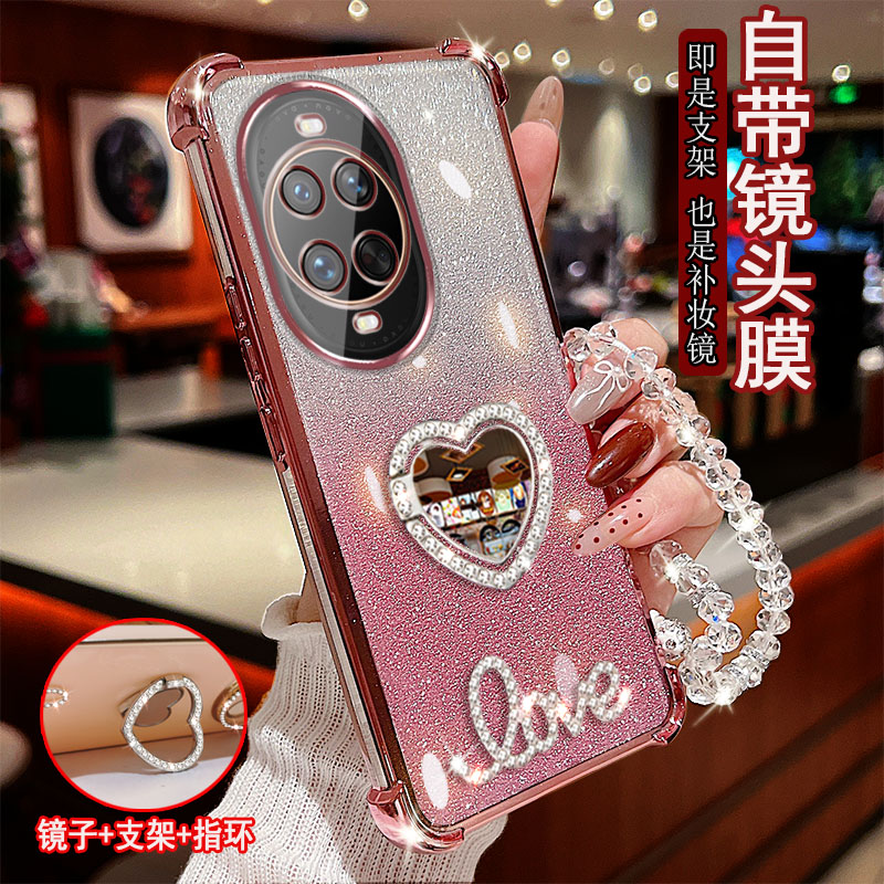 适用华为nova14pro手机壳TLR-AL00镶钻指环支架防摔套镜头全包边