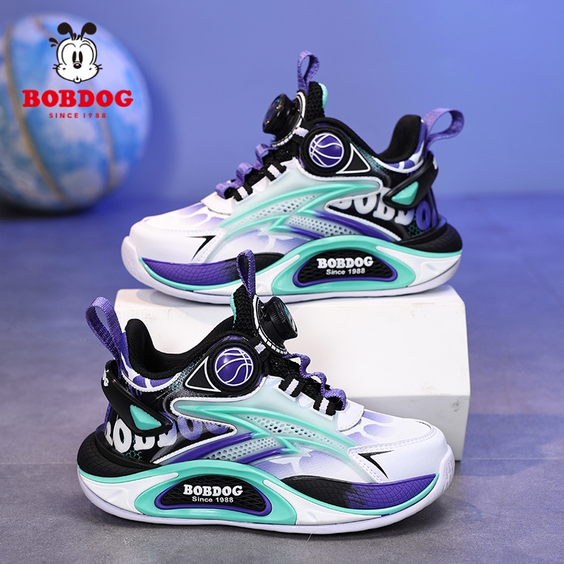 巴布豆童鞋2025秋季新款男童运动鞋皮面防水中大童儿童户外篮球鞋