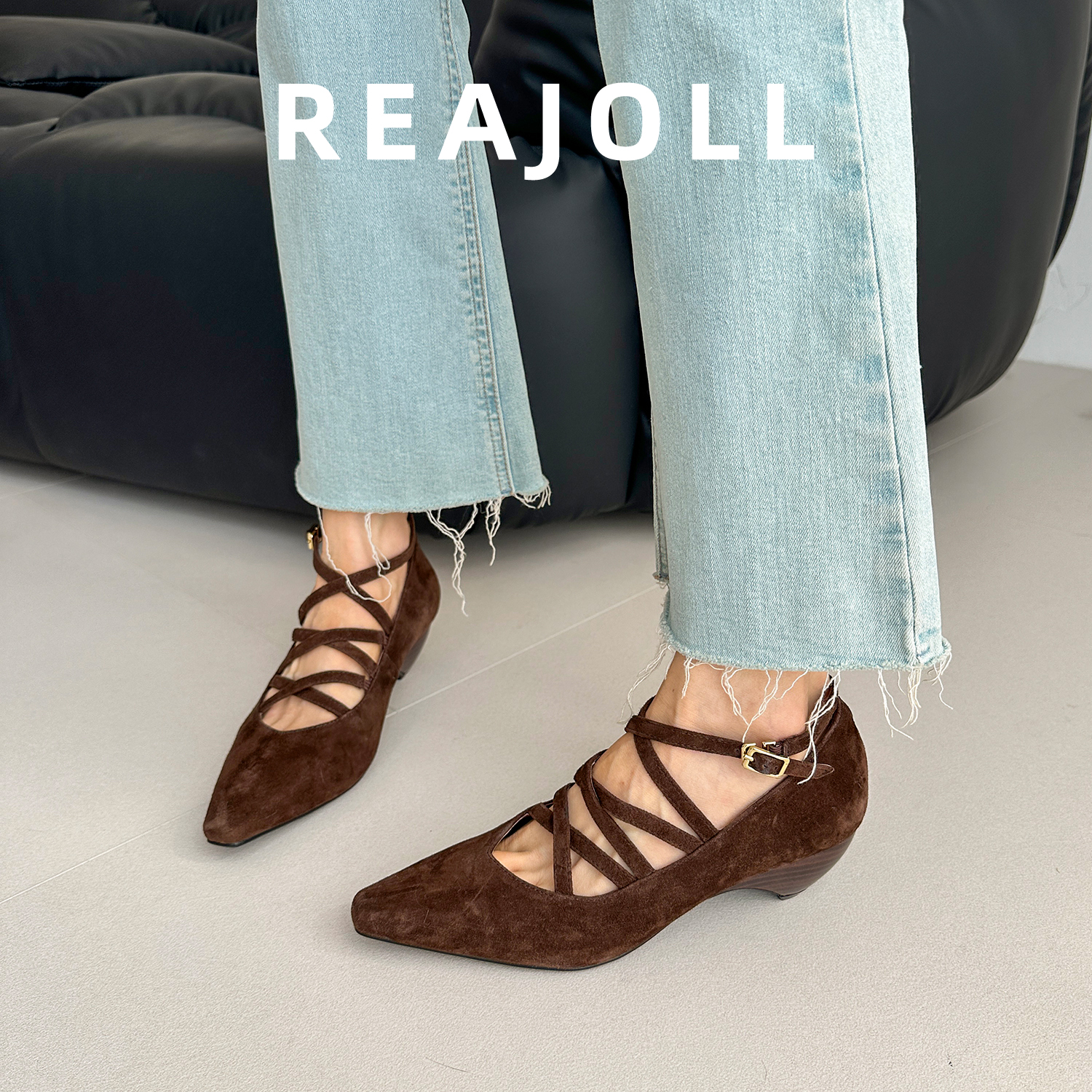 单鞋女鞋新款2025爆款时尚优雅法式绑带坡跟配裙子的不累脚玛丽珍