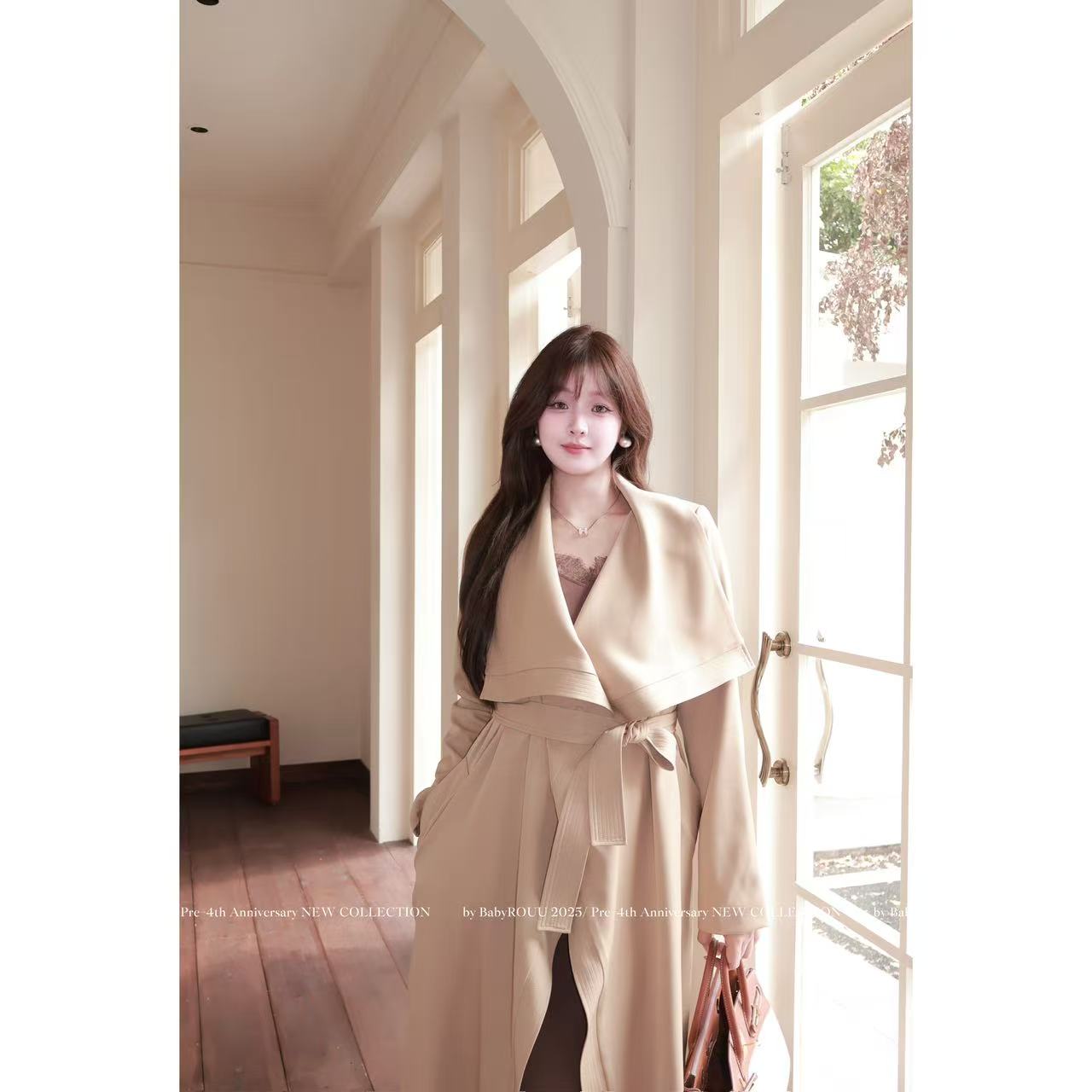 【维纳斯】温与柔早秋纯欲穿搭气质长袖不规则设计感针织连衣裙